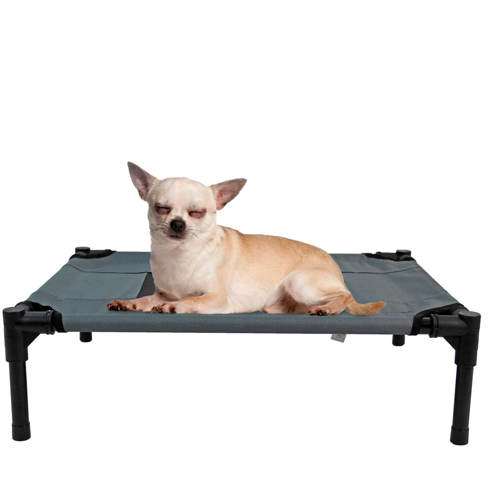 Actiaspet Elevated Small Dog Bed Raised Cot Grey