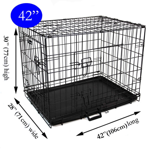 42in Black Heavy Duty Dog Metal Training Cage 1
