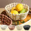 (White) Large Beige Elegant Circular Basket Ceramic Fruit Bowl Glazed 5