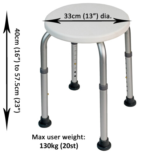 Actiasgear Non-Slip Adjustable Shower Stool Disability Aid 2