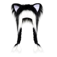 Trendy Animal Ears Hat Comfortable Fit Suitable-Black and white