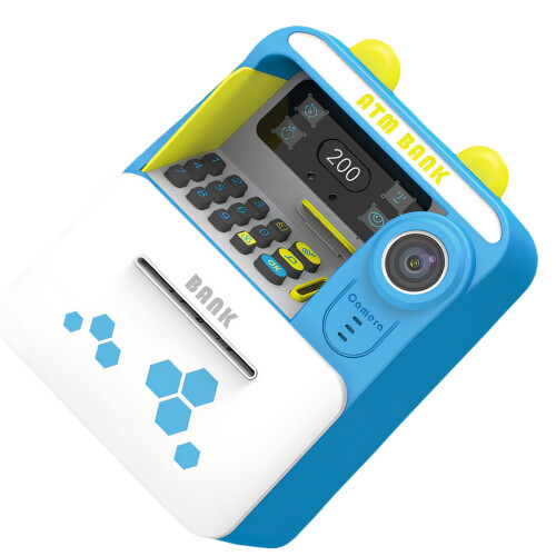 Contemporary Savings Device With Code Access And Realistic-Blue