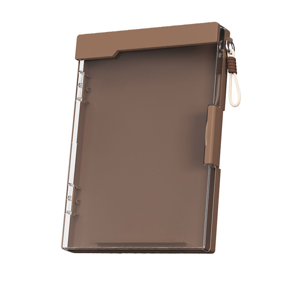 Double Layer Abs File Organiser Box With Clipboard For-Brown 7627001384484