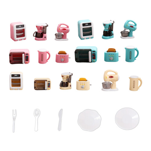 Tiny Pretend Play Household Items 11Pcs Doll Accessories-Pink 1