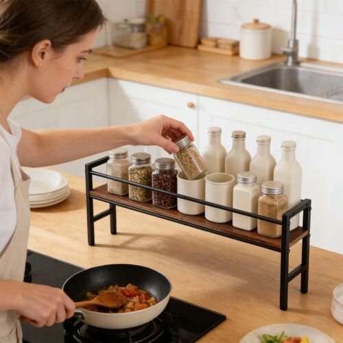 Tall 82cm Kitchen Seasoning Holder With Several Boards For Easy 1