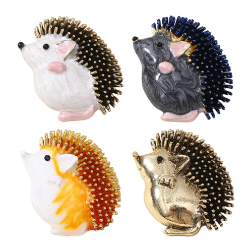 Handmade Small Hedgehog Brooch Lightweight Alloy Accessory-Gold 1