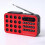 (Red) User-friendly Mini Portable Pocket FM Radio Solar Charging Wireless Speakers Support USB Exceptional 2