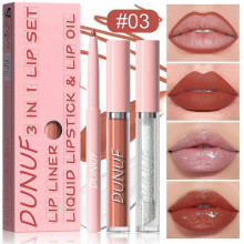(C) 3 in Durable Lip Color Lip Lipliner Color Gloss Sets & Lip & Lip 1 Set 3pcs/ Oil