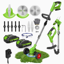 21V Foldable Cordless Strimmer Grass Trimmer Electric Garden Edger Weed Cutter