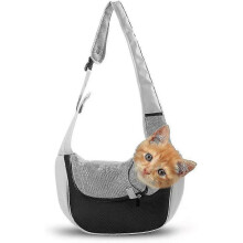 (L, black) Pet Sling Carrier Bag Pets Travel Bags Outdoor Shoulder Carrier Bag (size S) - DD