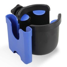 (Dark Blue) Stroller Cup Holder with Phone Holder/Organizer, Universal Bike Cup Holder, 2-in-1 Cup Holder for Walker, Bike, Wheelchair, Walker