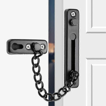 (Black) High Quality Stainless Steel Door Security Chain Lock With Screws For Hotel Home - PJ