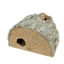 Weco Products rama Sleepy Hollows Green Pine Half Log Lodge Terrarium Ornament, Green, 1 Each/Large