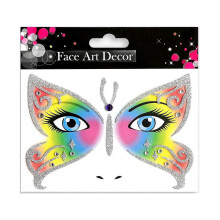 (butterfly color grad) Blingbling Temporary Makeup Stickers Crystal Glittered Stickers Festival Holiday Costumes Blingbling Face Jewels Animal