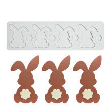 Silicone Fondant Lace Mat 8Hole Flower And Rabbit Pattern, Sugar Craft Impression Mold, Edible Cake Decorating