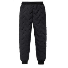 (XL, Black) Men's Winter Pants Winter Lambswool Warm Thicken Sweatpants Men Fashion Joggers Water Proof Casual Pants - DD