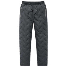 (M, Gray  Apricot) Men's Winter Pants Winter Lambswool Warm Thicken Sweatpants Men Fashion Joggers Water Proof Casual Pants - DD