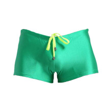 (S, Green) Low Rise High Elasticity 3d Cutting Swimming Trunks Men Swim Shorts Guanguan