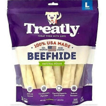 Treatly 100% Usa Beefhide Rolls, 8 IN-10 Pack,Natural