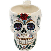 Skull Ceramic Cup, Irregular Shape, Halloween Gift