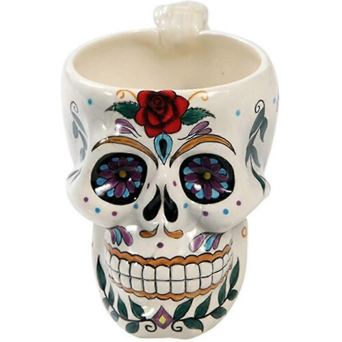 Skull Ceramic Cup, Irregular Shape, Halloween Gift