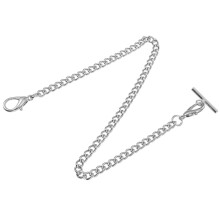 Cadena para chaleco con cierre de langosta y barra en T para reloj de bolsillo. Cadena de eslabones para reloj.