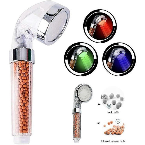 Led Shower Head Ionic Filtration, Handheld High Pressure Spa Shower Head