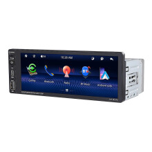 Autoradio MP5 Bluetooth capacitif simple DIN avec écran IPS 6,9 pouces, 6288 W, sans fil et compatible CarPlay.