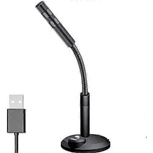 USB Computer Microphone, USB PC Mute Button with LED Indicator Plug & Play Mac / Windows Compatible