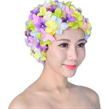 1pcs Women Swimming Cap, Retro Breathable Swim Caps with Flowers - Petal Bathing Cap