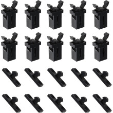 10 Paar Touch-Top-Deckelverschlüsse aus Kunststoff, Ersatzteile, schwarz, kompatibel mit Brab