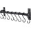 Pot Rack with 8 Hooks compatible with Kitchen, Wall Mounted Black 1