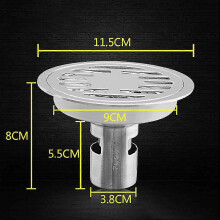 Runder Bodenablauf aus dickem Edelstahl für Badezimmer und Dusche, geruchsdicht, mit Geruchsfilter (1 Stück)