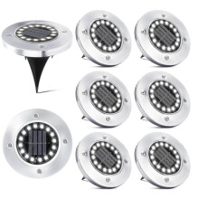 16 Led Solar Lights Outdoor-8 Pieces Solar Spotlight Garden Waterproof Post Light For Walkway Path Patio Underground Yard Recessed Lawn