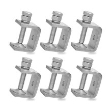6 stuks 1 inch roestvrijstalen kleine C-klemmen voor houtbewerking, zware metalen U-vormige mini-bureauklem