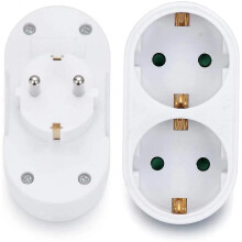 2-sleufs dubbele stekker, meervoudige stekkeradapter, horizontale T-adapter