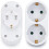 2 Slot Double Plug Multiple Plug Socket Multi Plug Adapter Horizontal T-Good 1