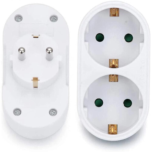 2 Slot Double Plug Multiple Plug Socket Multi Plug Adapter Horizontal T-Good