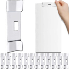 Lot de 12 fixations métalliques pour lames de stores verticaux, compatibles avec les lames de rechange pour stores verticaux, blanc.