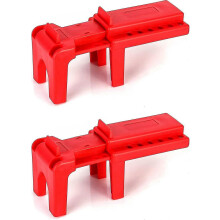 Conjunto de 2 Travas de Segurança para Válvula de Esfera, Diâmetro de 1/2" a 2-1/2", Vermelho/Preto
