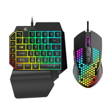 Geeignet für PS5, PS5 Slim, PC, Smartphone/Tablet, Einhand-Tastatur- und Maus-Set, leichtes Gaming- und E-Sport-Maus-Set mit Loch