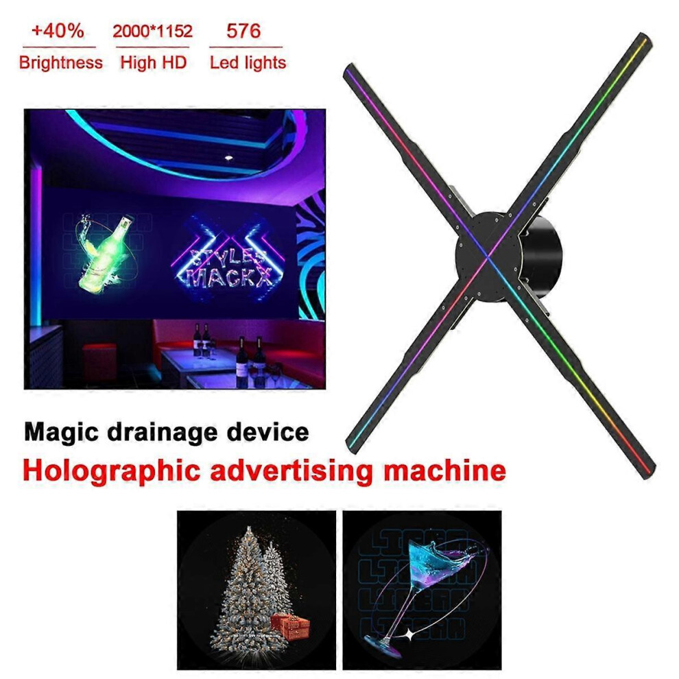 Wifi 3D Holographic Projector 576Led App Control Holographic Player Fan Compatible With Image Video Store Advertising Display Ukplug 3610127526443