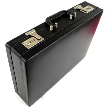 Mens Leather Look Executive Black Briefcase with Locks