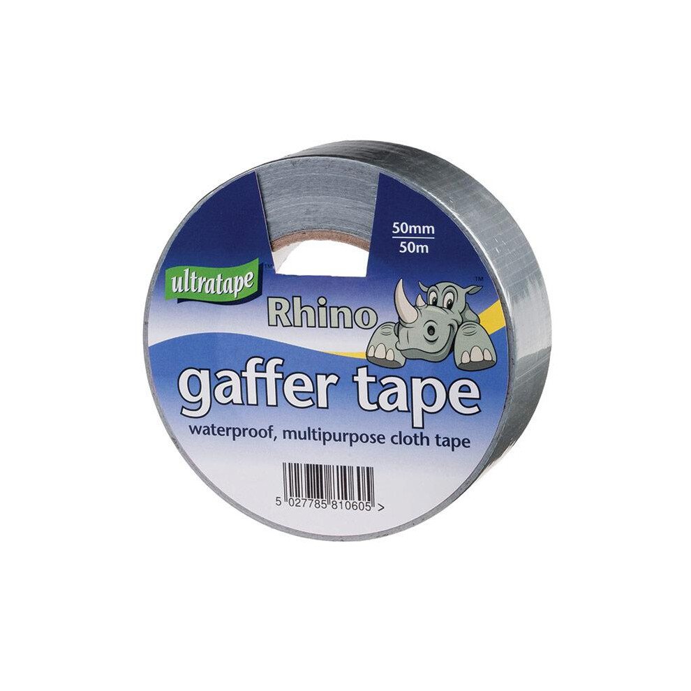 Ultratape Rhino 50M Gaffer Cloth Tape 50Mm Silver 5063750894805