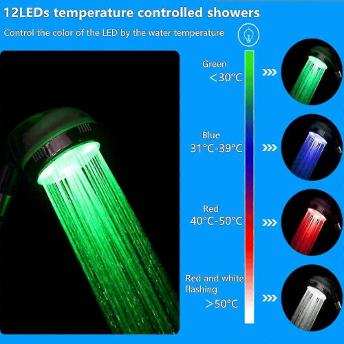 Led Shower Head Ionic Filtration, Handheld High Pressure Spa Shower Head 1