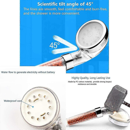 LED Shower Head Ionic Filtration Handheld High Pressure Spa Shower Head 2