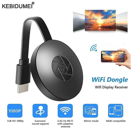 Dongle de TV HD 1080P com Wi-Fi, compatível com HDMI, espelhamento de tela e MiraScreen para Google iOS, Android e AirPlay. 1