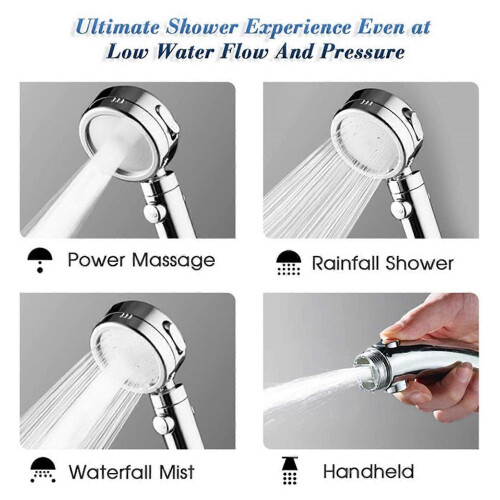 Handheld Shower Head with Pause Switch and 3 Spray Settings 1