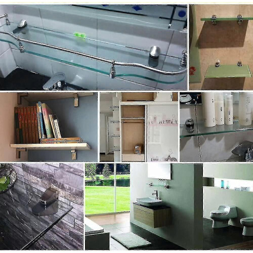 Adjustable Glass Shelf Bracket compatible with Wall Mounted Installation 2