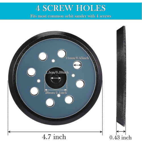 2 Pieces 125mm 8 Hole Hook And Loop Orbital Sander Pad Replacement Sanding Pad 1
